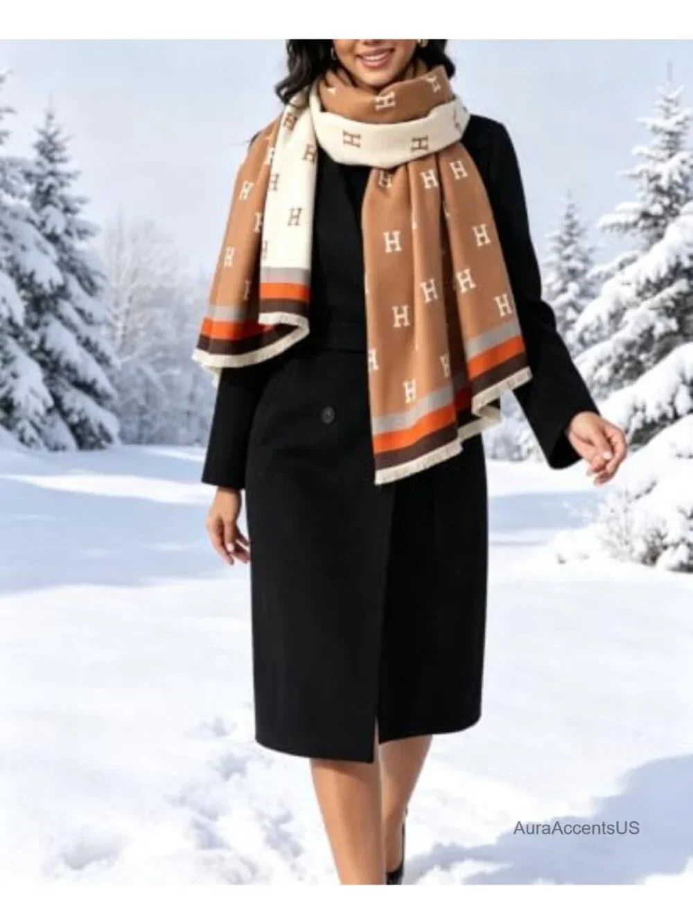 Women's Soft Shawl Wrap Winter Blanket Scarf Geometric